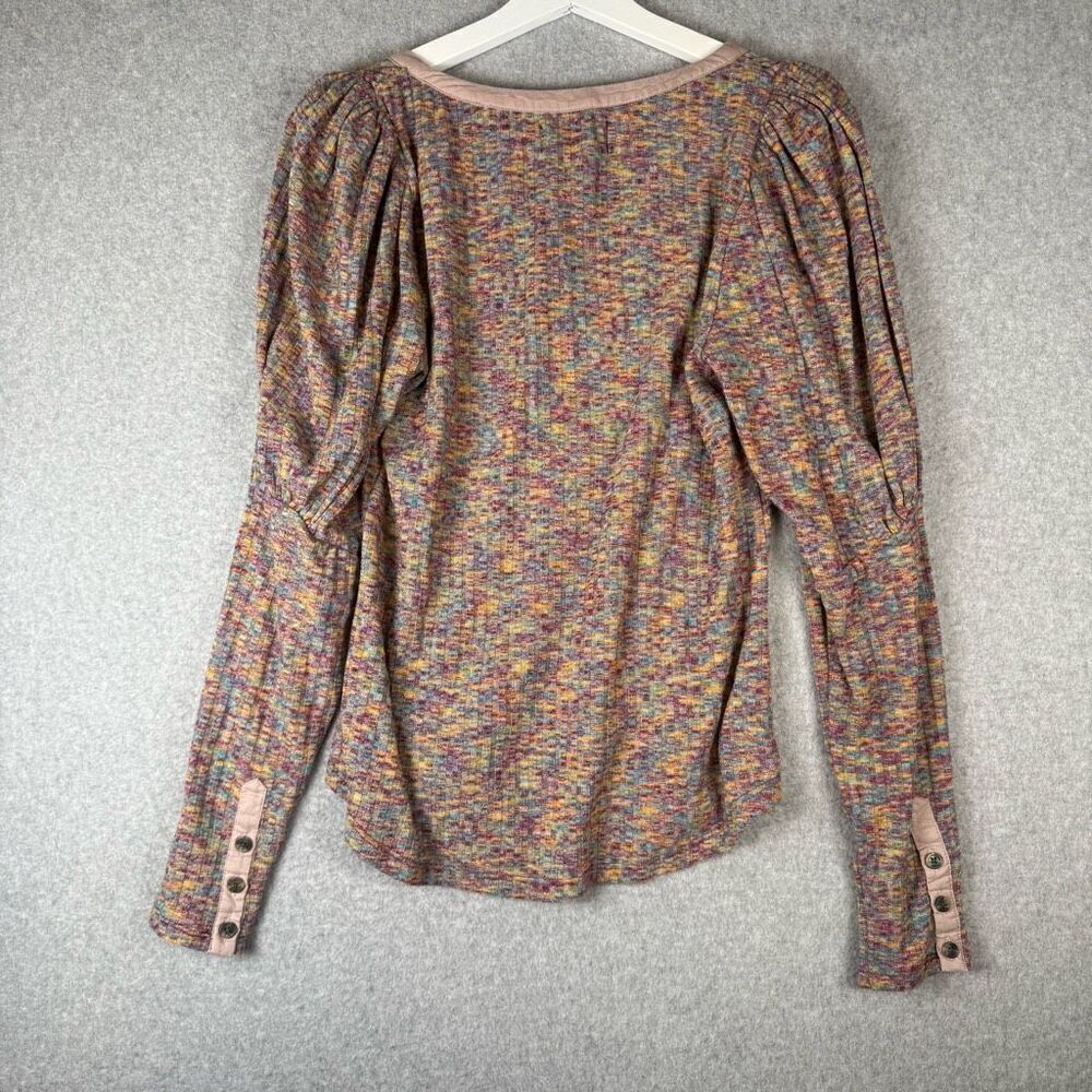 Anthropologie Womens Size Medium Pullover Top Multicolor Long Sleeves Textured - Picture 6 of 7